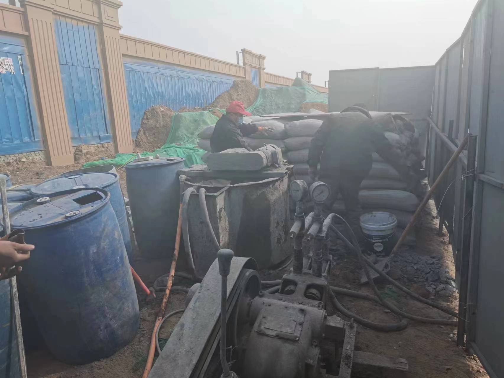 河口地基沉降注浆加固